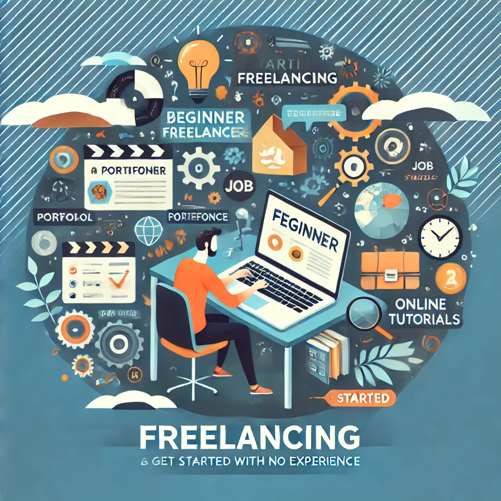 DALL·E 2025-02-16 04.18.17 - A creative and professional image representing the concept of starting freelancing with no experience. The image should show a beginner freelancer wor